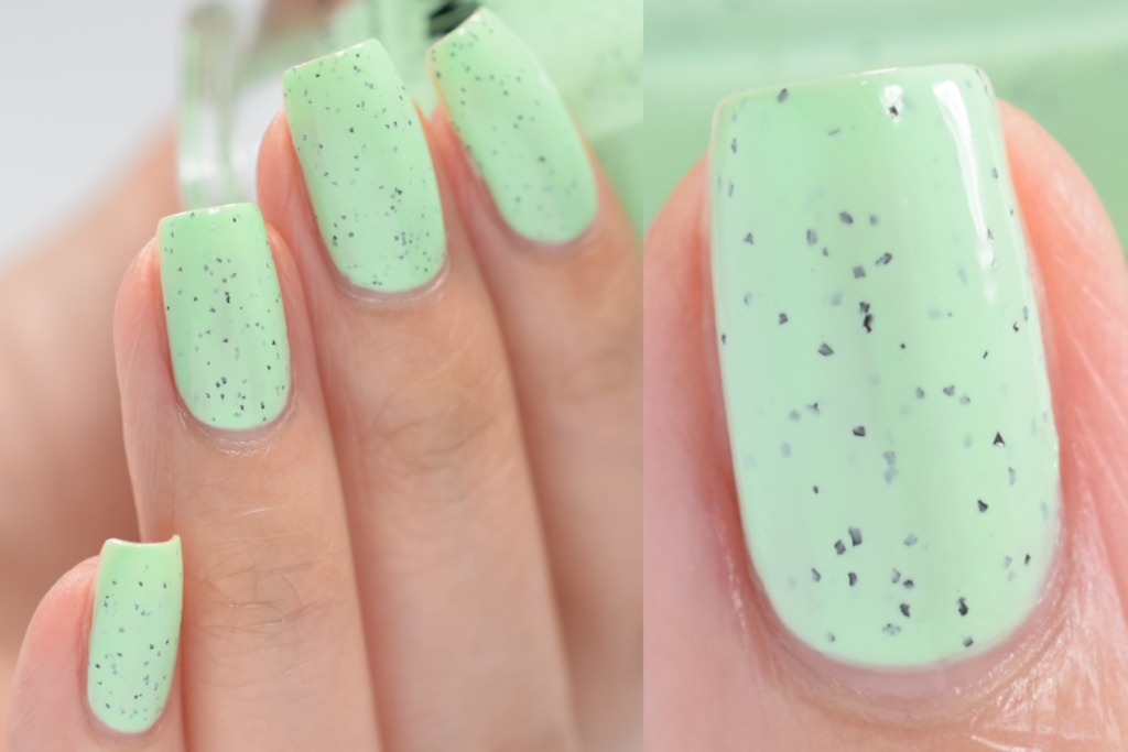 Mint Chip Creamy Mint Green Speckled Nail Polish 